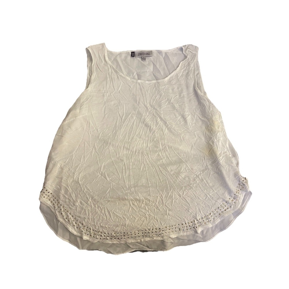 JENNIFER LOPEZ JLO Womens Size XL Sleeveless White Tank Top Shirt
